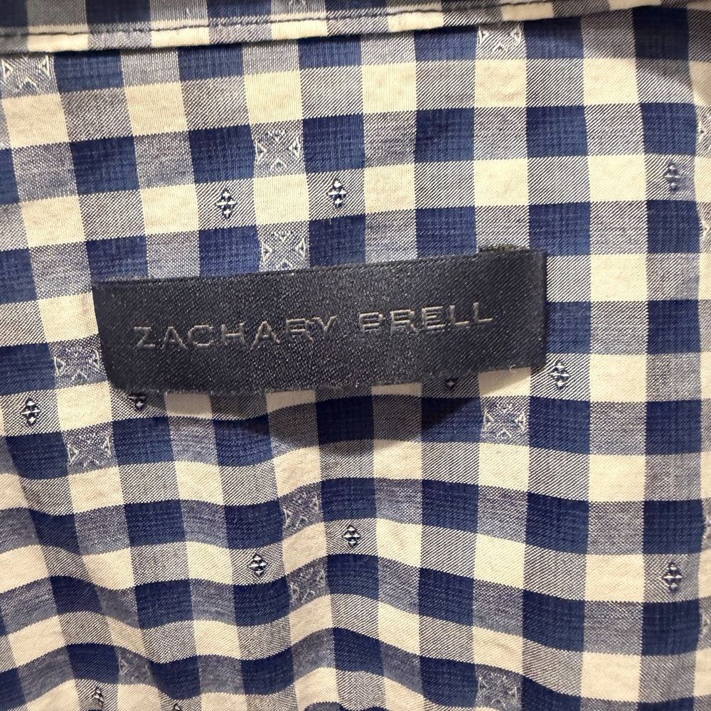 Zachary Prell Navy Checkered Shirt Jacket - Picture 2 of 3